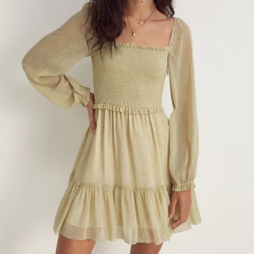 Aritzia Wilfred Tempest Dress Small Birch/Marsh Green